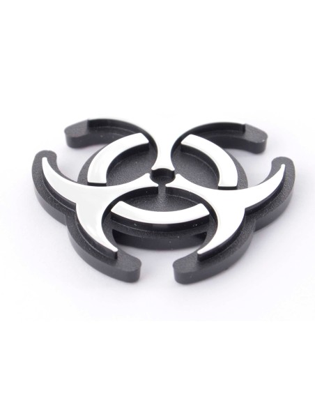 Adesivo cromato 3D logo auto motivo Radioactiv 52x52 mm cromato