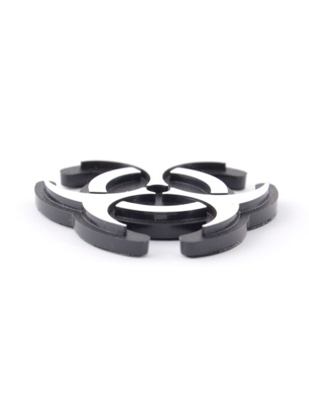 Adesivo cromato 3D logo auto motivo Radioactiv 52x52 mm cromato