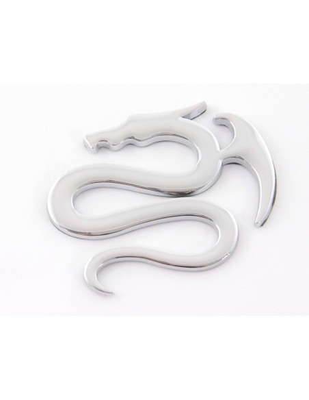 Adesivo cromato 3D Car Logo motivo Drago I 75x62 mm cromato