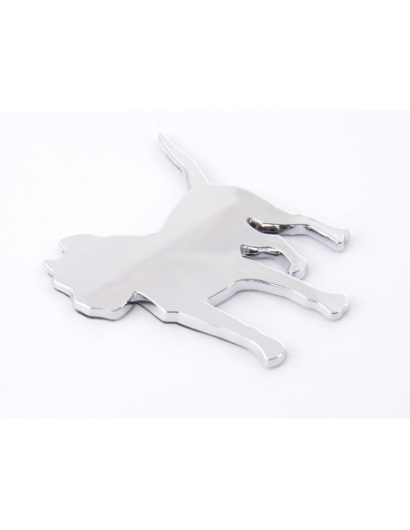 Adesivo cromato 3D Car Logo motivo Pbull 85x85 mm cromato