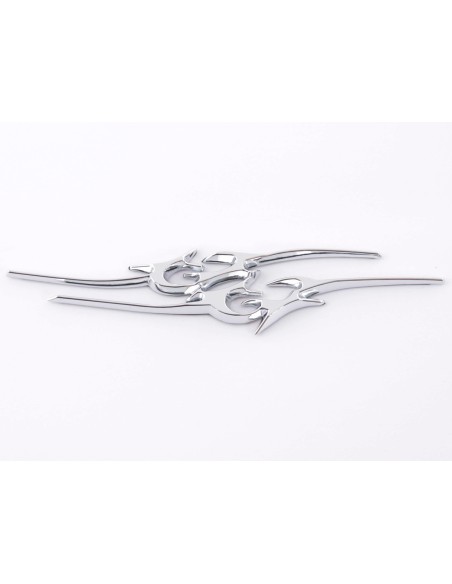 Adesivo cromato 3D Car Logo motivo Tribal III 135x30 mm cromato