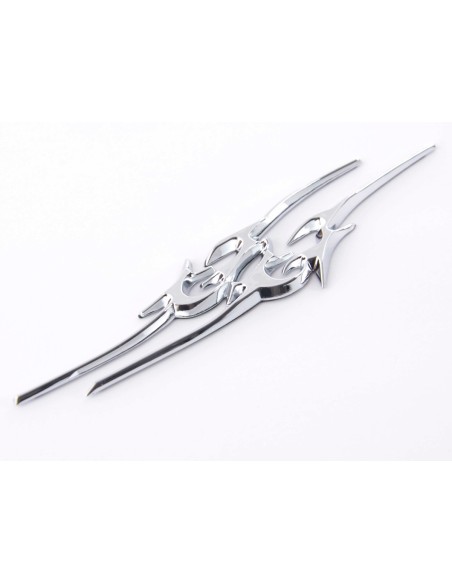 Adesivo cromato 3D Car Logo motivo Tribal III 135x30 mm cromato