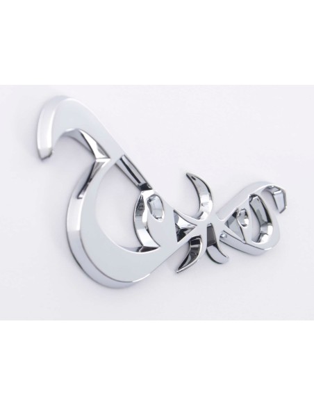 Adesivo cromato 3D logo auto motivo occhi 86x49 mm cromato