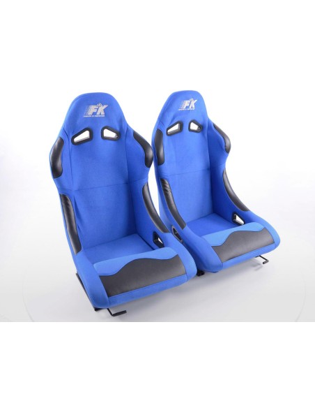 FK sedili sportivi sedili avvolgenti per auto Set Basic tessuto blu