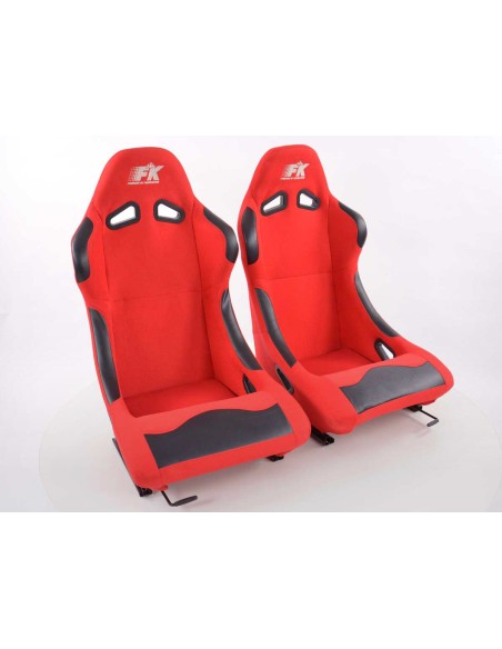 FK sedili sportivi sedili avvolgenti per auto Set Basic tessuto rosso