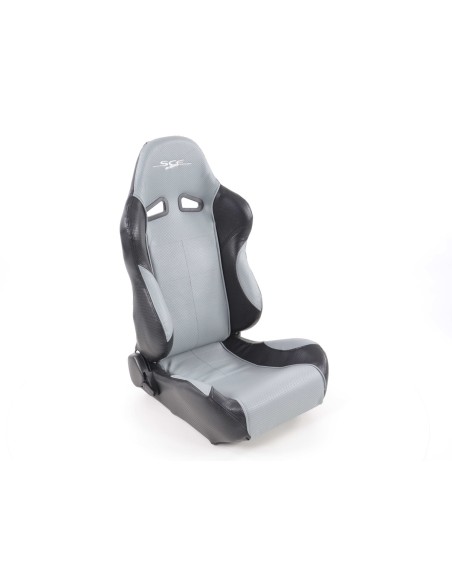 FK sedili sportivi set di sedili semiguscio per auto SCE-Sportive 2 in pelle sintetica grigio / nero