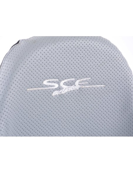 FK sedili sportivi set di sedili semiguscio per auto SCE-Sportive 2 in pelle sintetica grigio / nero