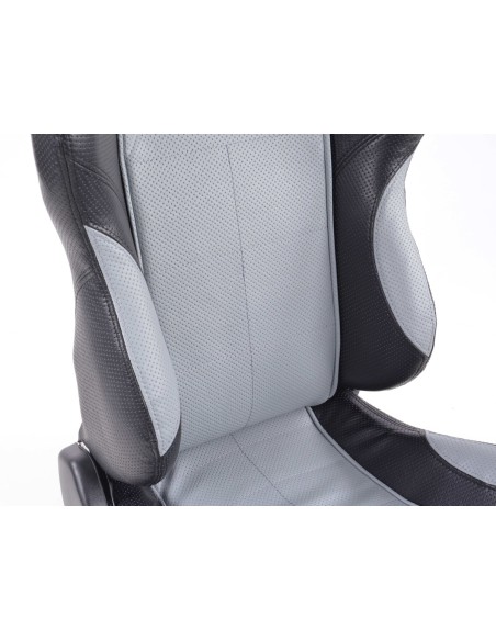 FK sedili sportivi set di sedili semiguscio per auto SCE-Sportive 2 in pelle sintetica grigio / nero