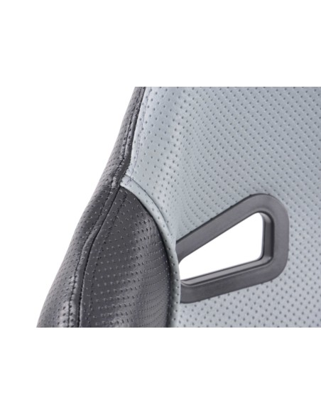 FK sedili sportivi set di sedili semiguscio per auto SCE-Sportive 2 in pelle sintetica grigio / nero