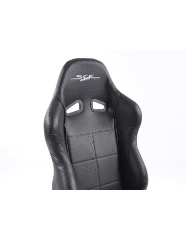 FK sedili sportivi sedili semiguscio per auto Set SCE-Sportive 2 in pelle sintetica nera