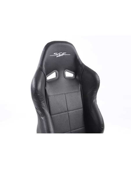 FK sedili sportivi sedili semiguscio per auto Set SCE-Sportive 2 in pelle sintetica nera