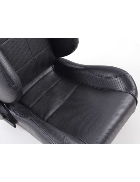 FK sedili sportivi sedili semiguscio per auto Set SCE-Sportive 2 in pelle sintetica nera