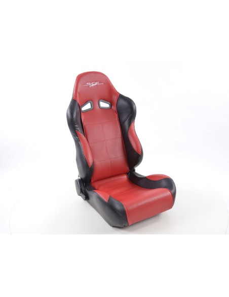FK sedili sportivi sedili semiguscio per auto Set SCE-Sportive 2 finta pelle rossa / nera