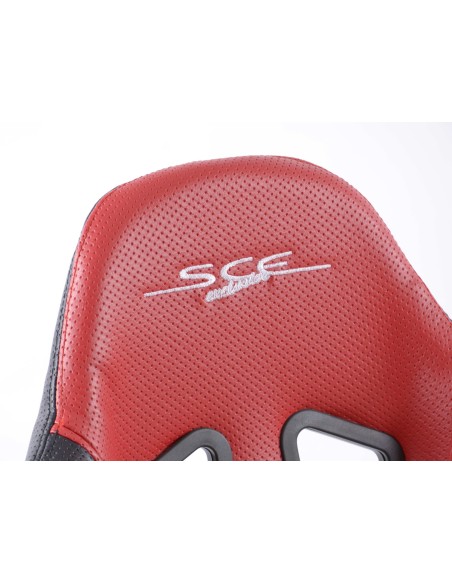 FK sedili sportivi sedili semiguscio per auto Set SCE-Sportive 2 finta pelle rossa / nera