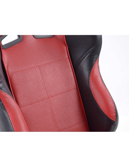 FK sedili sportivi sedili semiguscio per auto Set SCE-Sportive 2 finta pelle rossa / nera