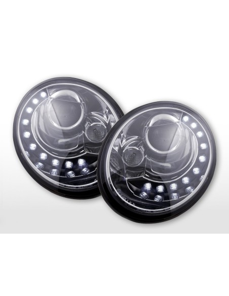 Faro Daylight LED DRL look VW New Beetle del 2006 cromato