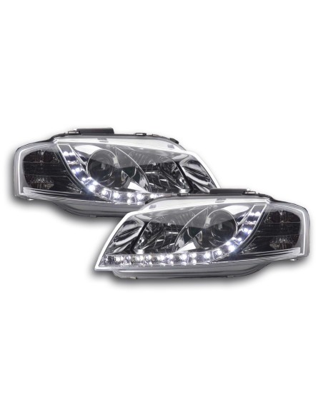 Faro Daylight LED DRL look Audi A3 tipo 8P 03-07 cromato