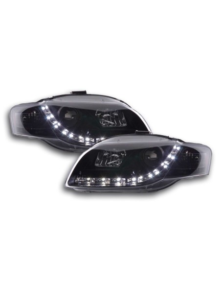 Faro Daylight LED DRL look Audi A4 tipo 8E 04-08 nero