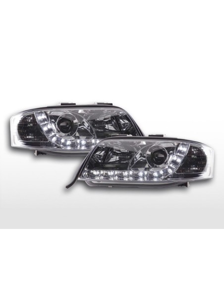 Faro Daylight LED DRL look Audi A6 tipo 4B 01-04 cromato