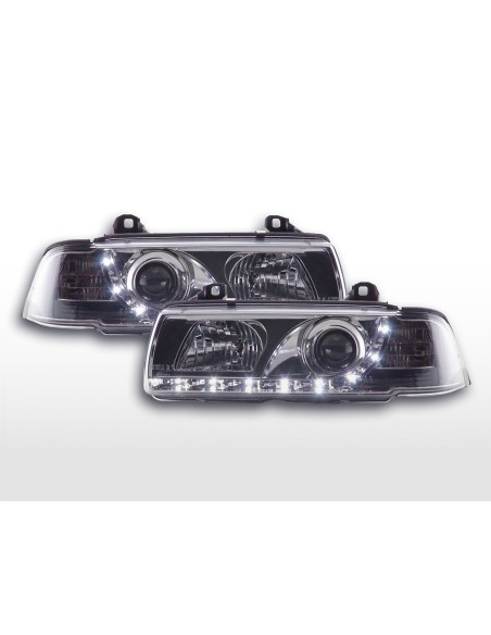 Faro Daylight LED DRL look BMW Serie 3 Coupé, tipo Cabrio E36 92-98 cromato