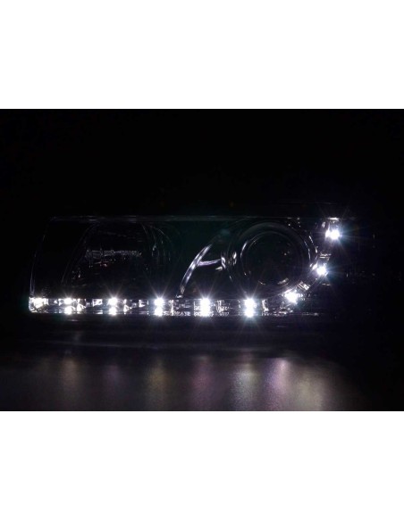 Faro Daylight LED DRL look BMW Serie 3 Coupé, tipo Cabrio E36 92-98 cromato