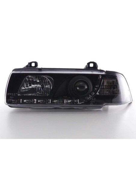 Faro Daylight LED DRL look BMW Serie 3 Coupé, tipo Cabrio E36 92-98 nero