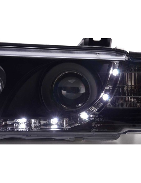 Faro Daylight LED DRL look BMW Serie 3 Coupé, tipo Cabrio E36 92-98 nero