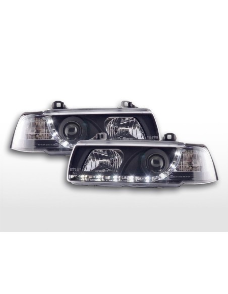 Faro Daylight LED DRL look BMW Serie 3 Limo tipo E36 92-98 nero