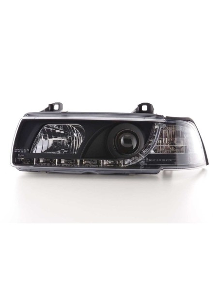 Faro Daylight LED DRL look BMW Serie 3 Limo tipo E36 92-98 nero