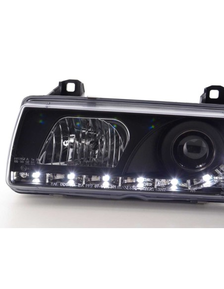 Faro Daylight LED DRL look BMW Serie 3 Limo tipo E36 92-98 nero