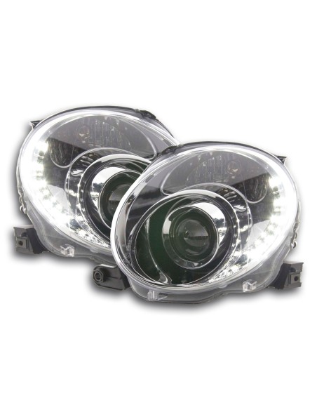 Faro Daylight LED DRL look Fiat 500 07- cromato