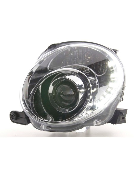 Faro Daylight LED DRL look Fiat 500 07- cromato