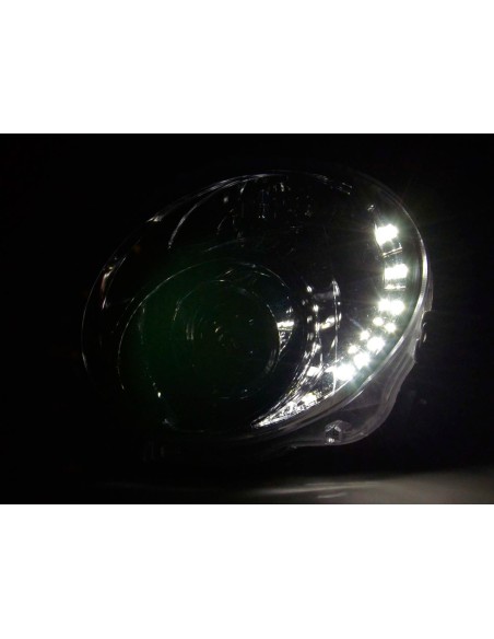 Faro Daylight LED DRL look Fiat 500 07- cromato