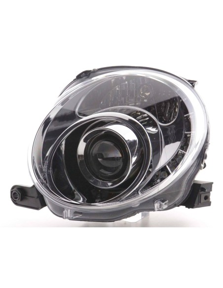 Faro Daylight LED DRL look Fiat 500 07- cromato