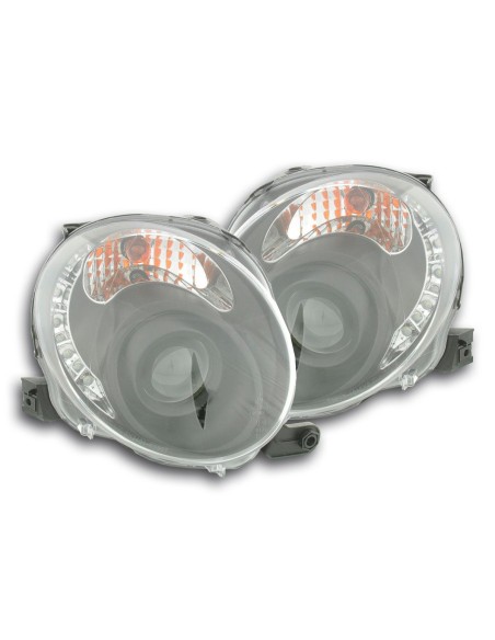 Faro Daylight LED DRL look Fiat 500 07- nero