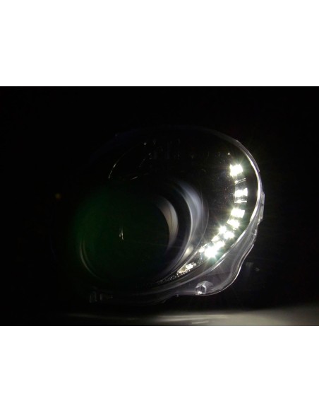 Faro Daylight LED DRL look Fiat 500 07- nero
