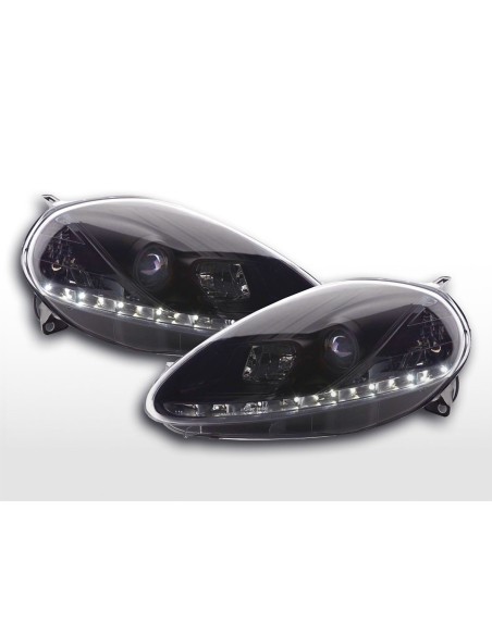 Faro Daylight LED DRL look Fiat Grande Punto tipo 199 05-08 nero