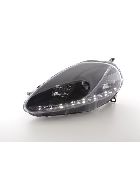 Faro Daylight LED DRL look Fiat Grande Punto tipo 199 05-08 nero