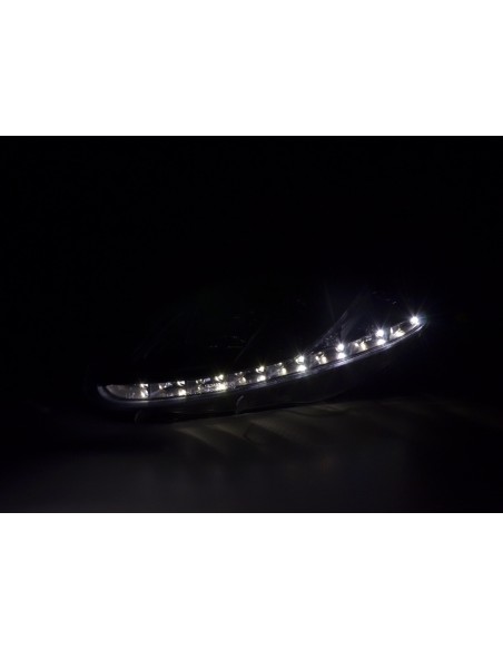 Faro Daylight LED DRL look Fiat Grande Punto tipo 199 05-08 nero