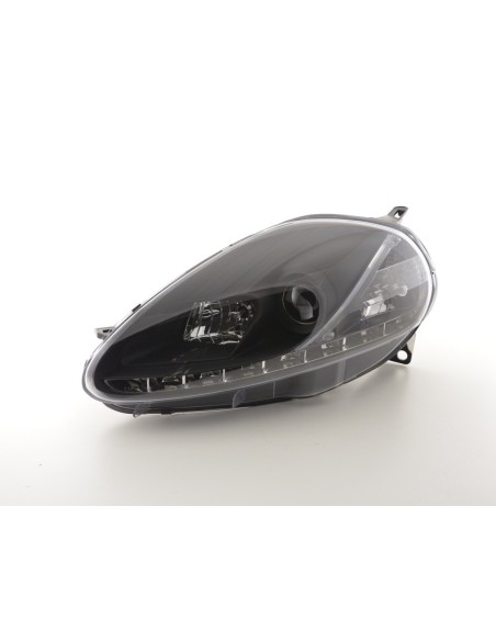 Faro Daylight LED DRL look Fiat Grande Punto tipo 199 05-08 nero