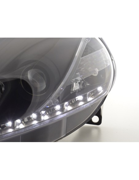 Faro Daylight LED DRL look Fiat Grande Punto tipo 199 05-08 nero