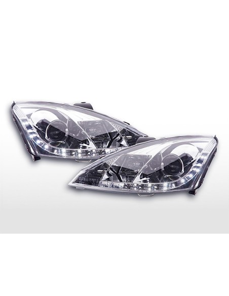 Daylight faro LED DRL look Ford Focus 3/4/5 porte. 01-04 cromato