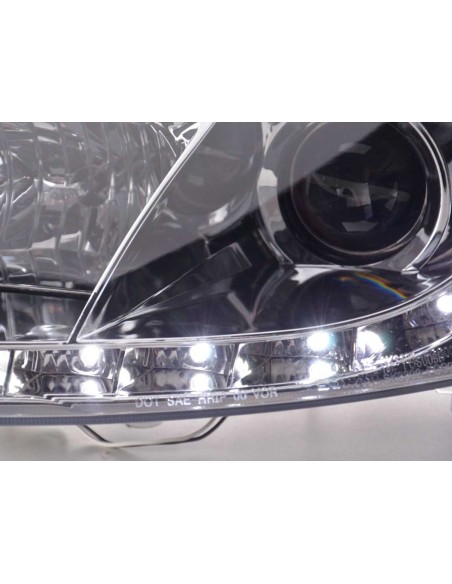 Daylight faro LED DRL look Ford Focus 3/4/5 porte. 01-04 cromato
