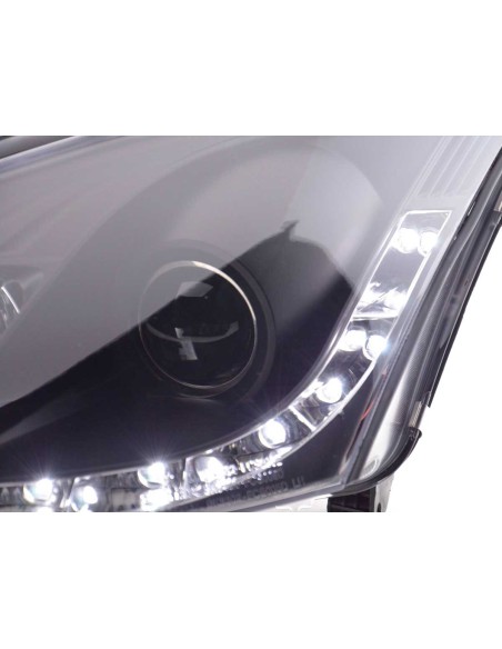 Daylight faro LED DRL look Ford Focus 3/4/5 porte. 01-04 nero
