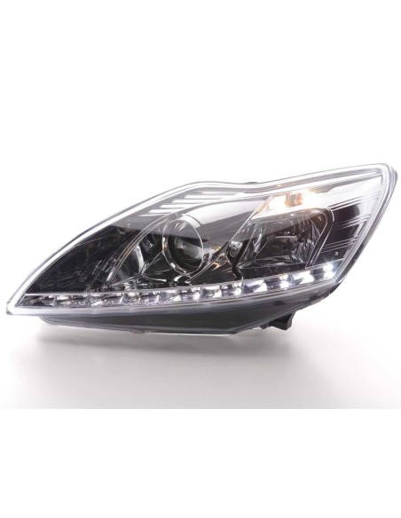 Daylight faro LED DRL look Ford Focus 3/5 porte. 08-10 cromato