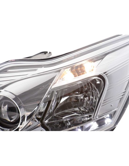 Daylight faro LED DRL look Ford Focus 3/5 porte. 08-10 cromato