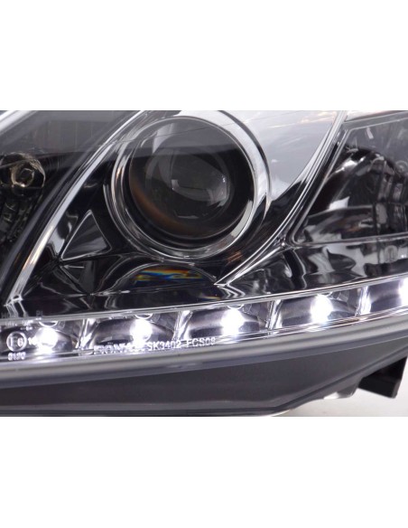 Daylight faro LED DRL look Ford Focus 3/5 porte. 08-10 cromato