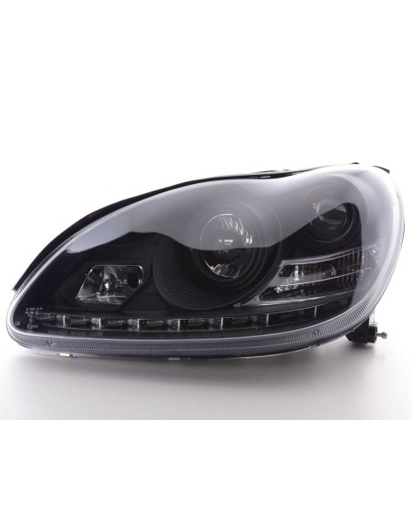 Faro Daylight LED DRL look Mercedes Classe S tipo W220 98-05 nero