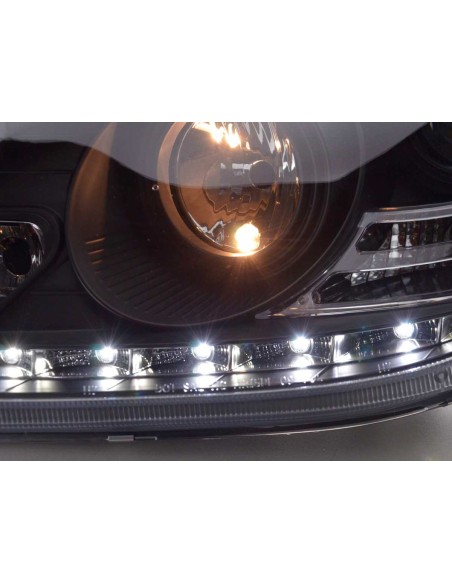 Faro Daylight LED DRL look Mercedes Classe S tipo W220 98-05 nero