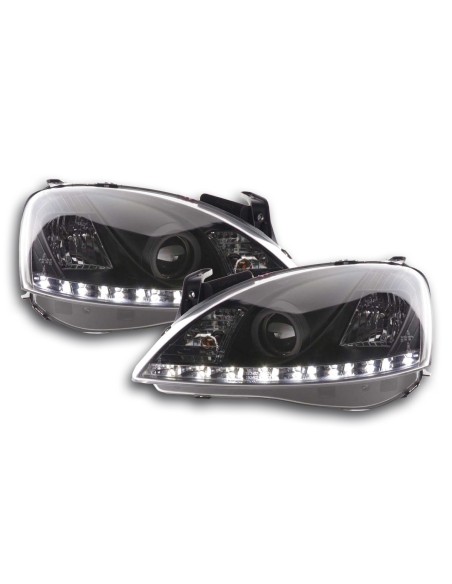Daylight faro LED DRL look Opel Corsa C 01-06 nero